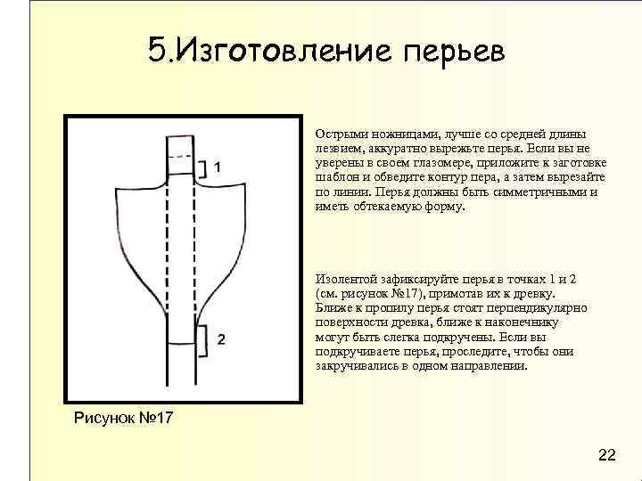 5. Изготовление перьев Острыми ножницами, лучше со средней длины лезвием, аккуратно вырежьте перья. Если