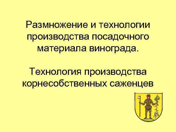 Размножение и технологии производства посадочного материала винограда. Технология производства корнесобственных саженцев 