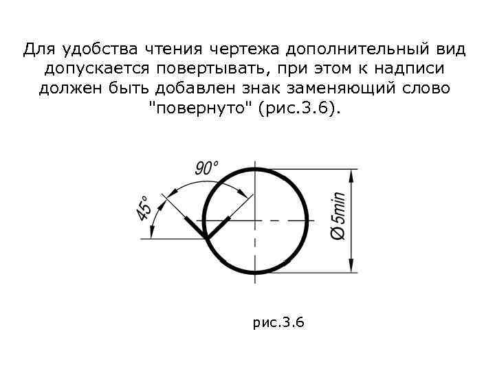 Повернуто на чертеже