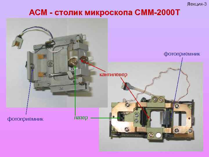 Лекция-3 АСМ - столик микроскопа СММ-2000 Т фотоприемник кантилевер фотоприемник лазер 