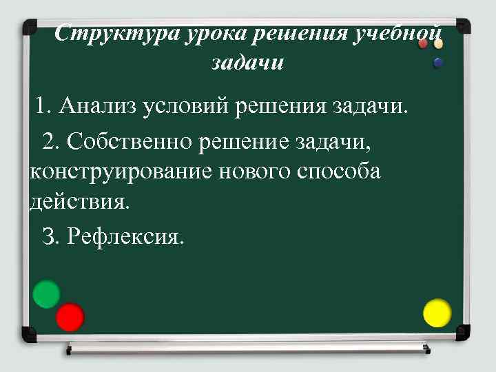 Структура урока решения учебной задачи 1. Анализ условий решения задачи. 2. Собственно решение задачи,