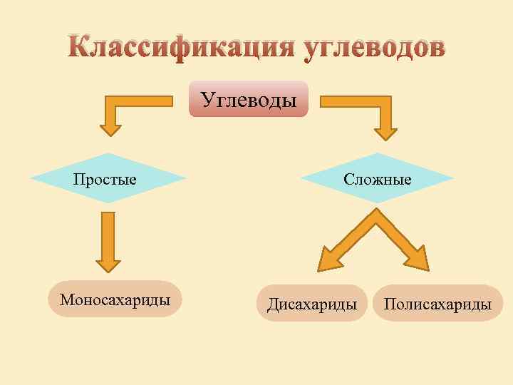 Классификация углеводов Углеводы Простые Моносахариды Сложные Дисахариды Полисахариды 
