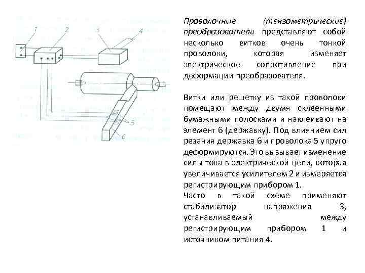 Проволочные (тензометрические) преобразователи представляют собой несколько витков очень тонкой проволоки, которая изменяет электрическое сопротивление
