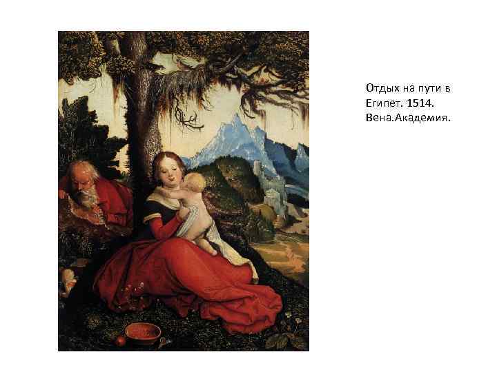 Отдых на пути в Египет. 1514. Вена. Академия. 