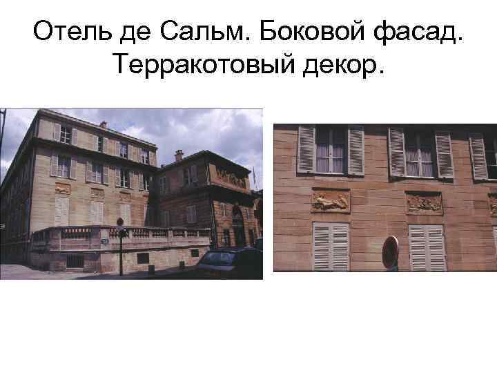 Отель де Сальм. Боковой фасад. Терракотовый декор. 