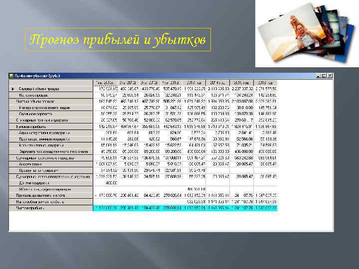 Прогноз прибылей и убытков 