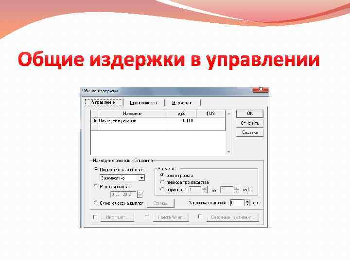 Общие издержки в управлении 