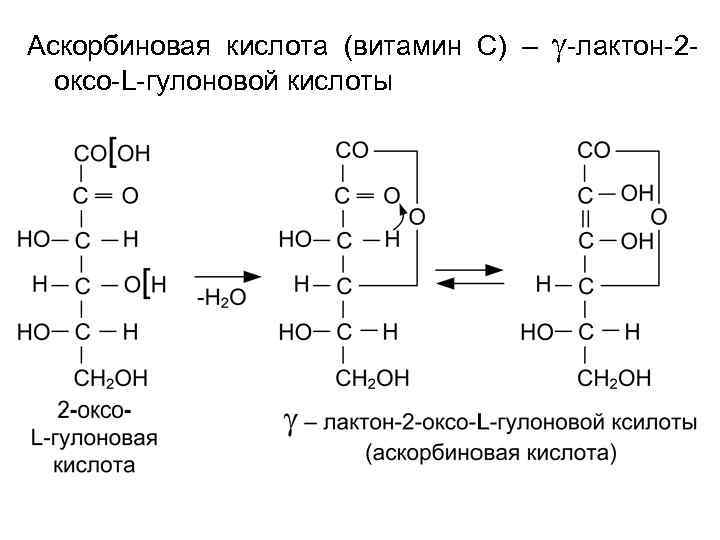 Аскорбиновая кислота (витамин С) – оксо-L-гулоновой кислоты g-лактон-2 - 