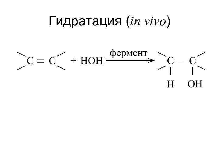 Реакция гидратации соответствует схема