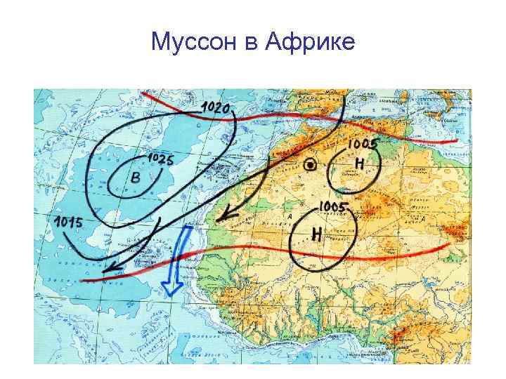 Муссоны контурная карта