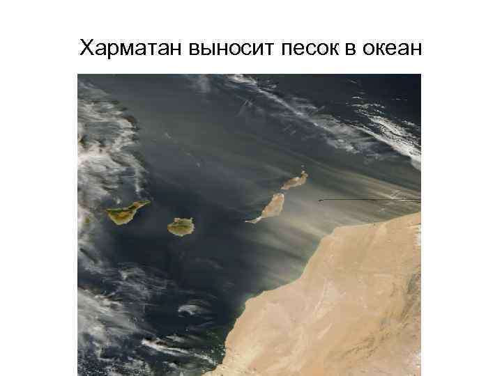 Харматан выносит песок в океан 