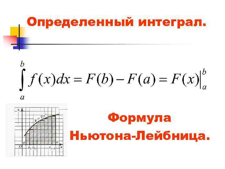Основная формула определенного интеграла. Определённый интеграл формула Ньютона-Лейбница. Методы вычисления определенных интегралов формула Ньютона-Лейбница. Определенный интеграл формула Ньютона Лейбница. Вычисление определенных интегралов формула.