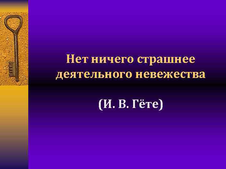 Нет ничего страшнее деятельного невежества (И. В. Гёте) 