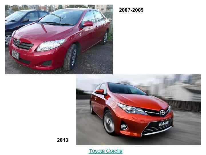 2007 -2009 2013 Toyota Corolla 