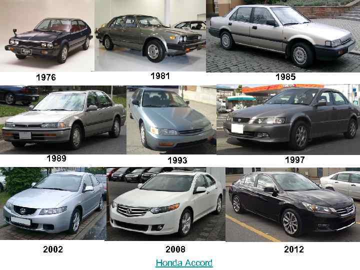 1976 1989 2002 1981 1985 1993 1997 2008 2012 Honda Accord 