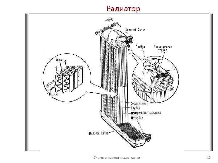 Радиатор Системы смазки и охлаждения 12 