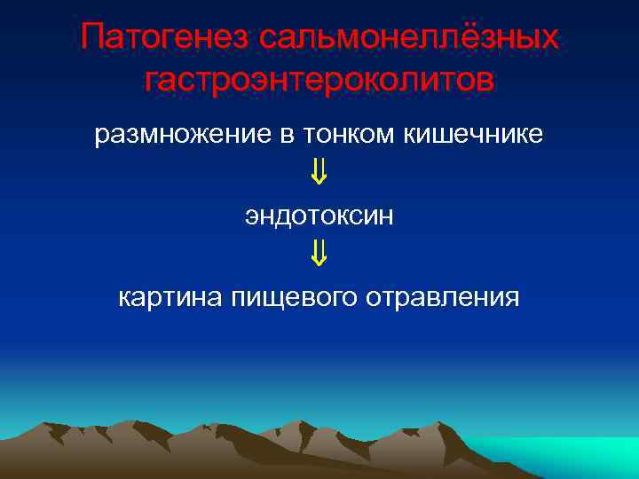 Патогенез сальмонеллёзных гастроэнтероколитов размножение в тонком кишечнике эндотоксин картина пищевого отравления 