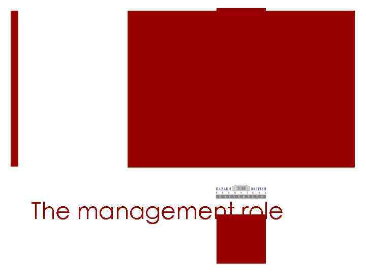 The management role 