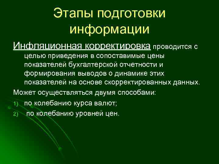 Подготовить информацию. Инфляционная корректировка проводится с целью. Способы инфляционной корректировки отчетности. Сколько способов инфляционной корректировки отчетности. Инфляционная корректировка метод.