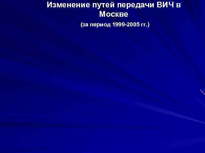 Изменение путей передачи ВИЧ в Москве (за период 1999 -2005 гг. ) 