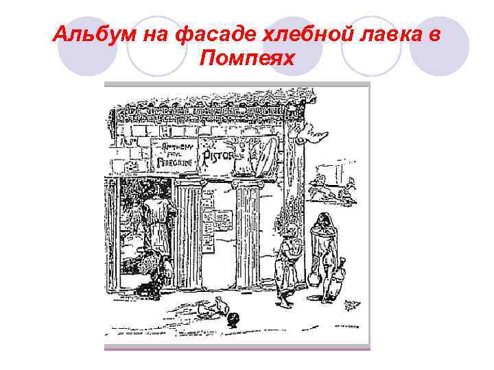 Альбум на фасаде хлебной лавка в Помпеях 