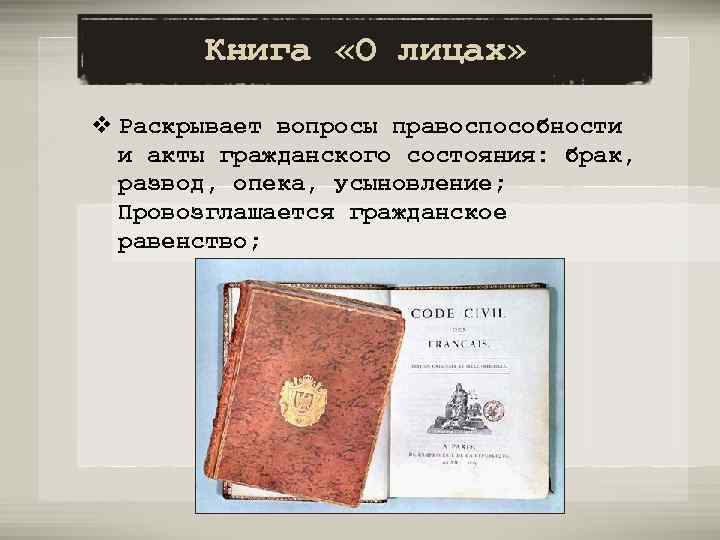 Из какого памятника была взята схема расположения норм права в кодексе наполеона