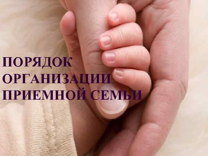 ПОРЯДОК ОРГАНИЗАЦИИ ПРИЕМНОЙ СЕМЬИ 