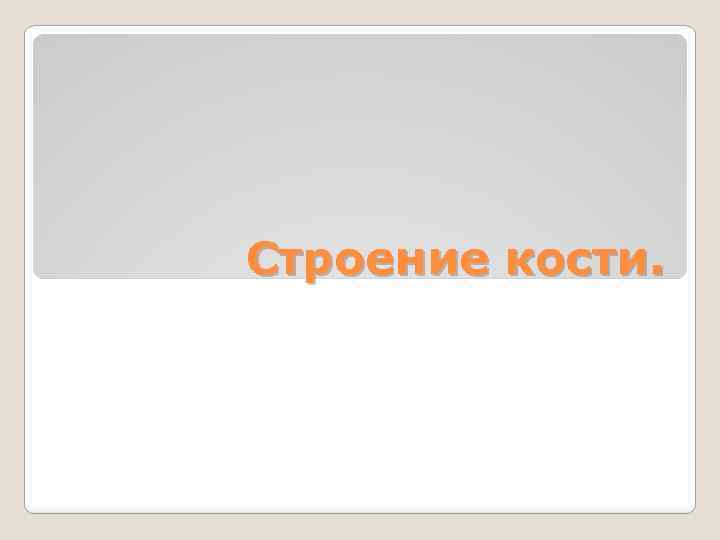 Строение кости. 