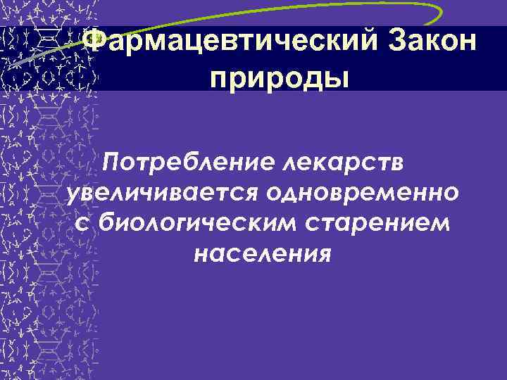 Фармацевтический Закон природы Потребление лекарств увеличивается одновременно с биологическим старением населения 