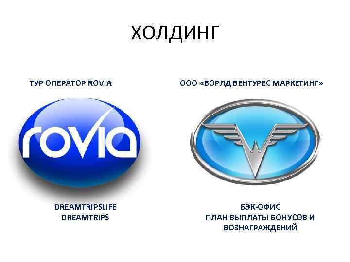 ХОЛДИНГ ТУР ОПЕРАТОР ROVIA DREAMTRIPSLIFE DREAMTRIPS ООО «ВОРЛД ВЕНТУРЕС МАРКЕТИНГ» БЭК-ОФИС ПЛАН ВЫПЛАТЫ БОНУСОВ