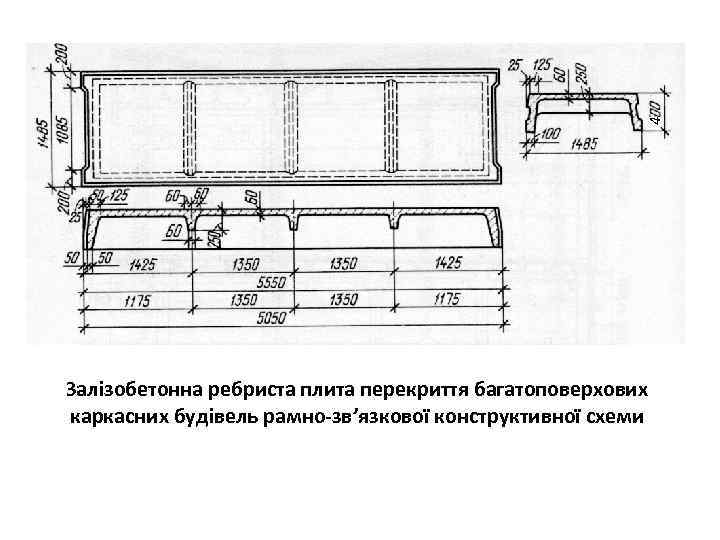 4 Залізобетонна ребриста плита перекриття багатоповерхових каркасних будівель рамно-зв’язкової конструктивної схеми 