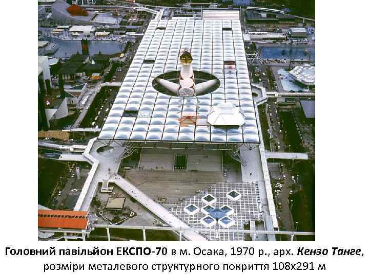 Головний павільйон ЕКСПО-70 в м. Осака, 1970 р. , арх. Кензо Танге, розміри металевого