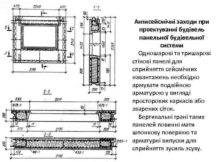 Антисейсмічні заходи проектуванні будівель панельної будівельної системи Одношарові та тришарові стінові панелі для сприйняття