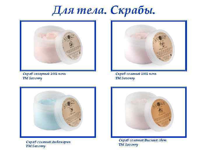 Для тела. Скрабы. Скраб сахарный 1001 ночь ТМ Savonry Скраб соляный Аквамарин ТМ Savonry