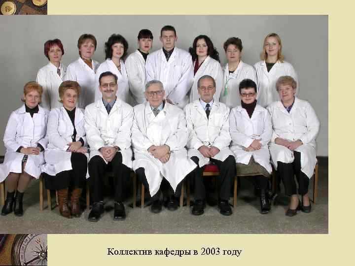 Коллектив кафедры в 2003 году 