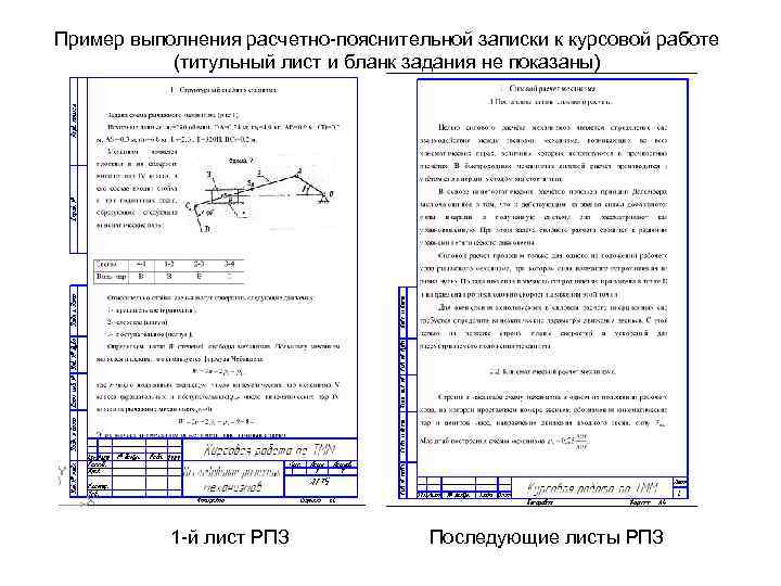 Пример выполнения расчетно-пояснительной записки к курсовой работе (титульный лист и бланк задания не показаны)