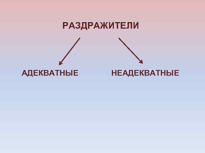 РАЗДРАЖИТЕЛИ АДЕКВАТНЫЕ НЕАДЕКВАТНЫЕ 