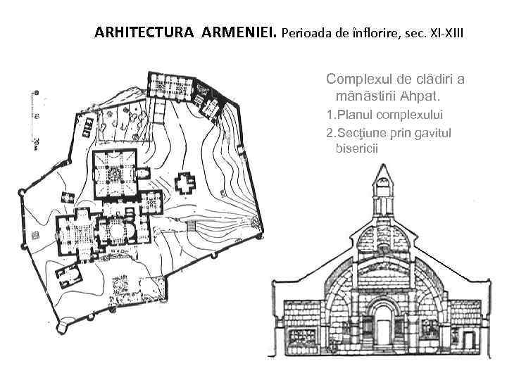 ARHITECTURA ARMENIEI. Perioada de înflorire, sec. XI-XIII Complexul de clădiri a mănăstirii Ahpat. 1.