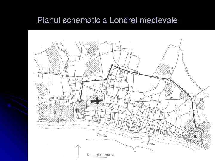 Planul schematic a Londrei medievale 