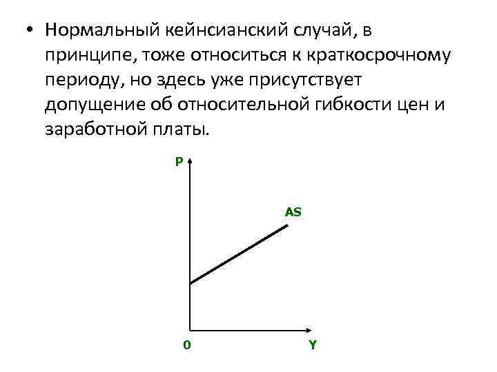 • Нормальный кейнсианский случай, в принципе, тоже относиться к краткосрочному периоду, но здесь