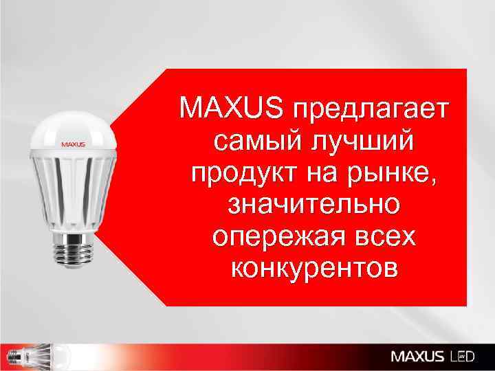 MAXUS предлагает самый лучший продукт на рынке, значительно опережая всех конкурентов 