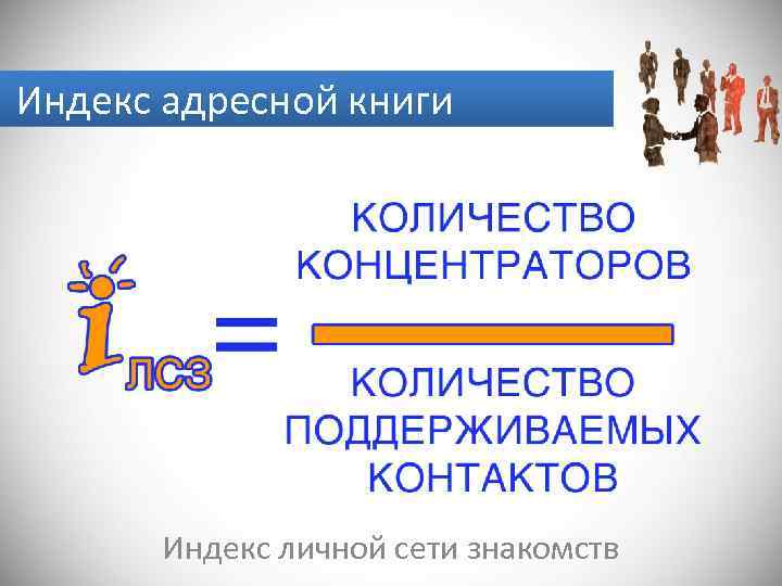 Индекс адресной книги Индекс личной сети знакомств 