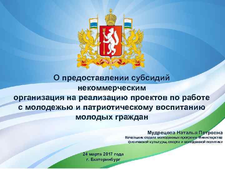 О предоставлении субсидий некоммерческим организация на реализацию проектов по работе с молодежью и патриотическому
