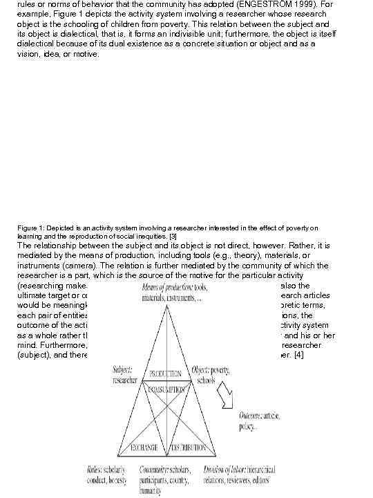 rules or norms of behavior that the community has adopted (ENGESTRÖM 1999). For example,