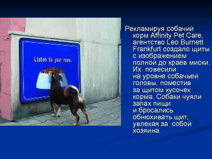 Рекламируя собачий корм Affinity Pet Care, агентство Leo Burnett Frankfurt создало щиты с изображением