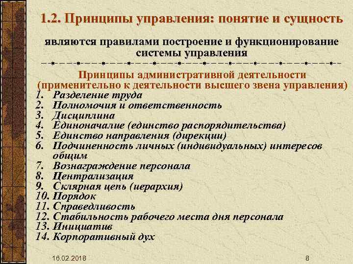 1. 2. Принципы управления: понятие и сущность являются правилами построение и функционирование системы управления