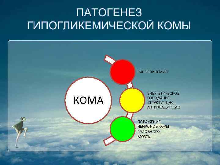 ПАТОГЕНЕЗ ГИПОГЛИКЕМИЧЕСКОЙ КОМЫ ГИПОГЛИКЕМИЯ КОМА ЭНЕРГЕТИЧЕСКОЕ ГОЛОДАНИЕ СТРУКТУР ЦНС, АКТИКВАЦИЯ САС ПОРАЖЕНИЕ НЕЙРОНОВ КОРЫ