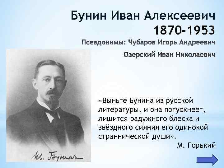 Биография бунина кратко самое главное. Иван Бунин Дата рождения. Выньте Бунина. Выньте Бунина из русской литературы и она. Бунин даты.