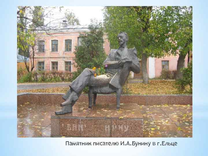 Памятник писателю И. А. Бунину в г. Ельце 