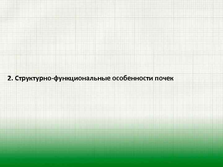 2. Структурно-функциональные особенности почек 